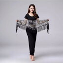 ベリーダンス レディース ヒップスカーフ スパンコール コイン フリンジ タッセル ウエストベルト ラテンダンス 衣装 レッスン 練習 発表会 舞台 華やか セ...