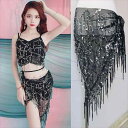 ダンス ヒップスカーフ レディース フリンジ スパンコール 腰チェーン 三角 巻きスカート ラップスカート ヒップホップ ストリートダンス ジャズダンス 衣装 ...