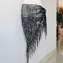 ベリーダンス レディース ヒップスカーフ スパンコール フリンジ トライアングル 発表会 練習 初心者 レッスン 織物製 幅広 民族調 エスニック ウエストチェ...