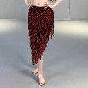 ベリーダンス レディース ヒップスカーフ ウエストチェーン スパンコール フリンジ シフォン 手作り ビーズ装飾 高級感 練習 レッスン 発表会 舞台 衣装