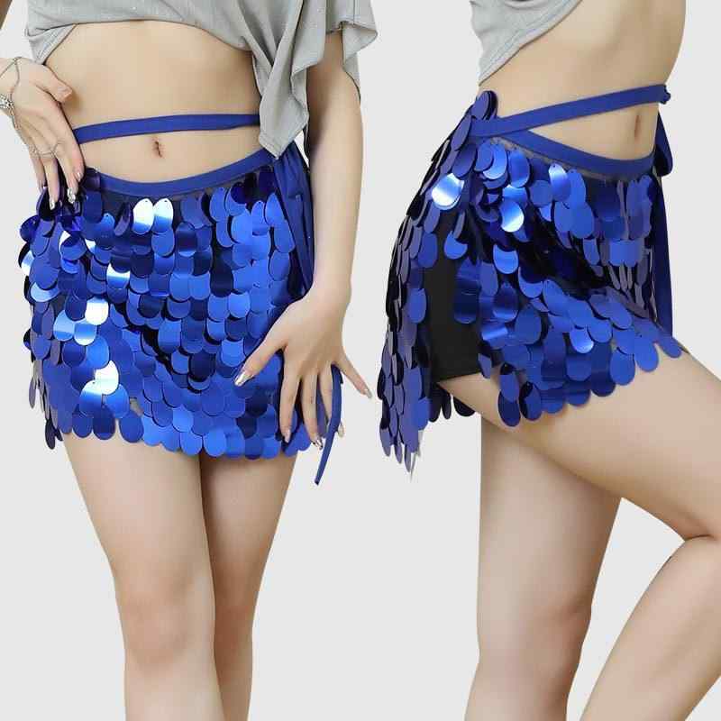 ベリーダンス 衣装 女の子 キッズ ジュニア オリエンタルダンス マーメイド ヒップスカーフ スパンコール フリンジ ミニスカート ウエストチェーン セット 練...