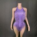 ダンス衣装 レディース 女性用 ホルターネック フリンジ ビジュー ノースリーブ ラテンダンス 社交ダンス 競技ダンス 発表会 舞台 パフォーマンス ボディスー...