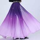 ダンスウェア レディース グラデーション ウエストベール シフォン 腰巻き 舞台衣装 練習着 ベリーダンス ラテンダンス 社交ダンス 民族舞踊 軽やか シアー ...