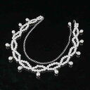 ウエストチェーン レディース パール 真珠 アクリル ラインストーン 合金製 ダブル シンプル エレガント タッセル ペンダント チャーム 装飾 ベリーダンス ...