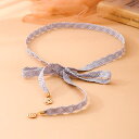 ベルト レディース レース 細ベルト ウエストリボン 結び紐 上品 エレガント ファッション 着回し ワンピース ドレス ウエストマーク 綿素材 ブラック ブル...