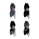 ラテンダンスウェア レディース 大人用 TR生地 PVC素材 スパークル ラメ きらめき ストラップ レースアップ フリンジ タッセル 調節可能 ブラック シル...