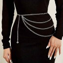 ウエストチェーン レディース メタル 多重 レイヤード 高級感 ファッション 百搭 ワンピース ドレス 結婚式 パーティー スタイルアップ ウエストマーク デイ...