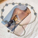 ウエストチェーン レディース フラワーモチーフ 細ベルト 金属製 メタルベルト ワンピース スカート シャツ ブラウス ニット セーター おしゃれ ファッション...