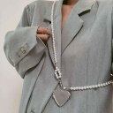 ウエストチェーン レディース パール ハートモチーフ 斜めがけ ボディチェーン風 装飾ベルト ファッション小物 スーツスタイル カジュアルスタイル パンクテイス...