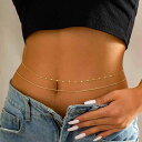 ボディチェーン レディース シンプル スパンコール ビーズ ハンドメイド 合金製 ゴールド シルバー 欧米風 ダブルループ 腰チェーン オールシーズン ファッシ...