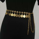 ベルトチェーン レディース 欧米風 レトロ メタル コイン フリンジ タッセル ボヘミアン エスニック 高級感 アクセサリー