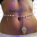 ベリーチェーン レディース シンプル ハートチャーム 月モチーフ 星ビーズ メタル ウエストチェーン 個性的 アクセサリー ファッション小物