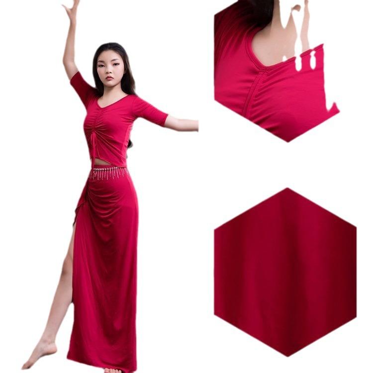 ベリーダンス 衣装 男女兼用 セットアップ モダール素材 上下セット 大きいサイズ ゆったり 細見え 伸縮性 練習着 発表会 ステージ パフォーマンスウェア ダ...