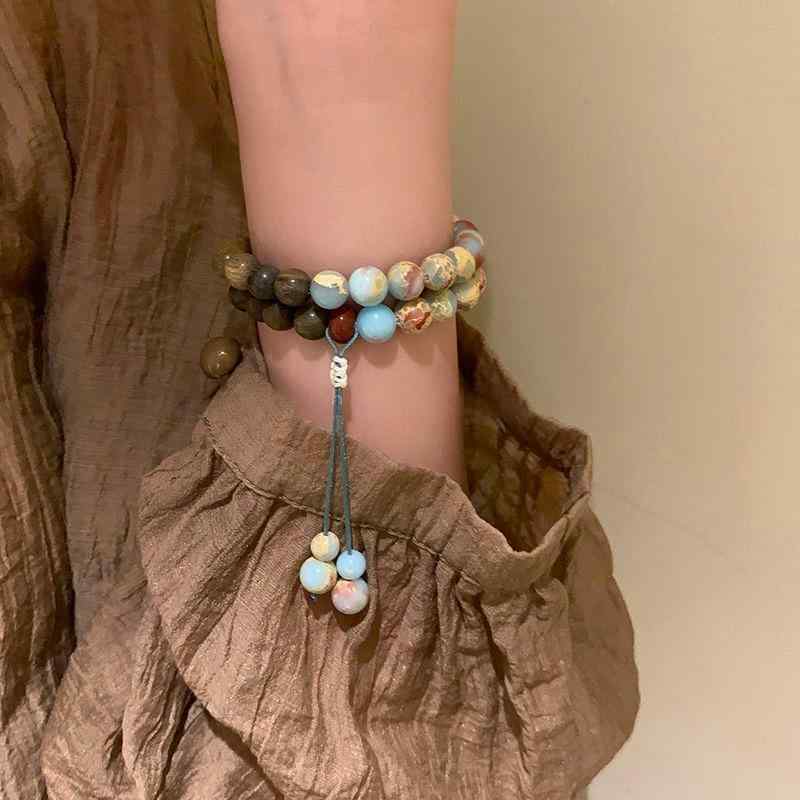 ブレスレット メンズ レディース 男女兼用 数珠 天然石 寿山石 天然木 木製 崖柏 金糸檀 黒檀 緑檀 芭..