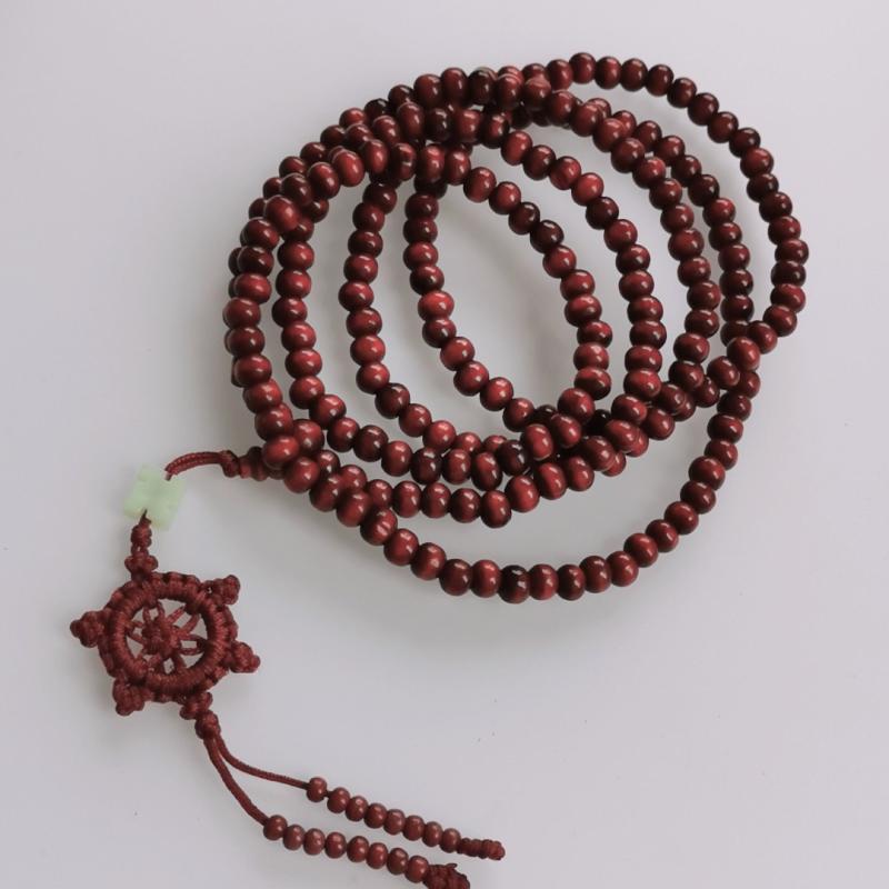 数珠 男女兼用 ペア 6mm 216珠 檀木 天然木 多層 腕輪念珠 シンプル ブレスレット 白檀 お守り パワー..