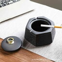 灰皿 シガー 葉巻 陶器製 シンプル モダン スタイリッシュ 個性的デザイン 家庭用 オフィス リビング 応接間 和モダン 禅風 石目調 円形 四角形 高級感 ...