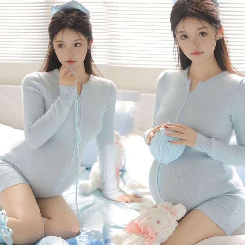 マタニティ 撮影用 衣装 スイート ナチュラルテイスト 長袖トップス ショートパンツ セットアップ 妊婦..