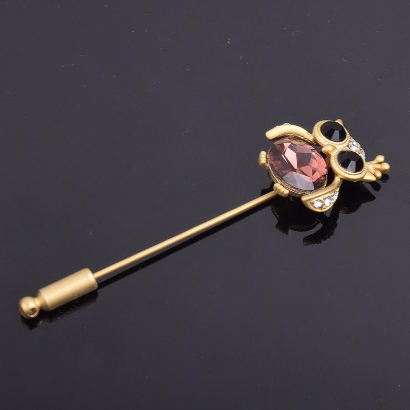 ブローチ 男女兼用 フクロウ かわいい クリスタル装飾 高級感 合金製 アニマルモチーフ ファッション小物 結婚式 ブライダル 入学式 卒業式 パーティー フォーマル カジュアル