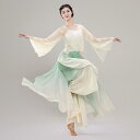 ダンスウェア レディース 中国舞踊 衣装 トップス セットアップ 古典ダンス レッスン着 練習着 発表会 パフォーマンス シフォン ポリエステル 軽やか 優雅 ...