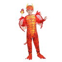 キッズ 男女兼用 ハロウィン コスプレ 衣装 恐竜 ドラゴン 炎のドラゴンナイト ロールプレイ 仮装 変身 発表会 イベント 学園祭 演劇 パフォーマンス セット ポリエステル素材 柔らかい 肌触り