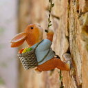 オーナメント かわいい ウサギ 動物 ガーデンデコレーション 壁掛け 鉢植えハンギング 庭 木登り ぶら下がり フェンス バルコニー ベランダ パイプ装飾 オブジェ 樹脂製 置物 アメリカンスタイル インテリア