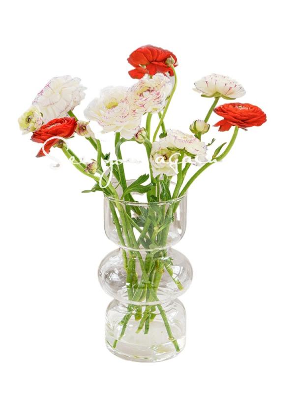 花瓶 高級感 北欧 インスタ風 レトロ おしゃれ 変形 アシンメトリー ライトラグジュアリー ガラス フラワーベース リビング ダイニング 食卓 置物 個性的 ブラック クリア ホワイト ピンク ブルー