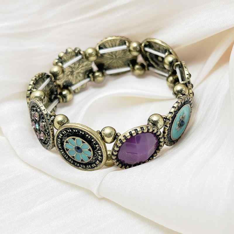 アクセサリー レディース 欧米風 レトロ ボヘミアン ファッション ブレスレット エナメル加工 ラインス..