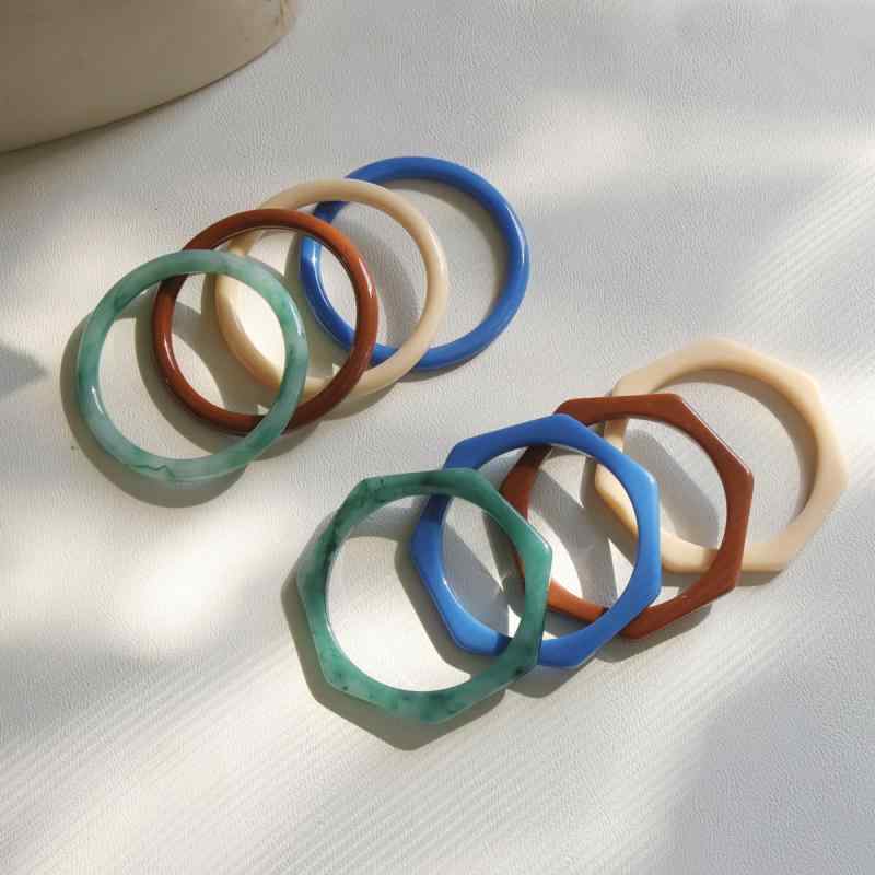 ブレスレット レディース 韓国風 幾何学 クロスデザイン シンプル バングル レジン素材 リゾート 旅行 デイリーユース 華奢リング 指輪 ウェーブデザイン ラ...