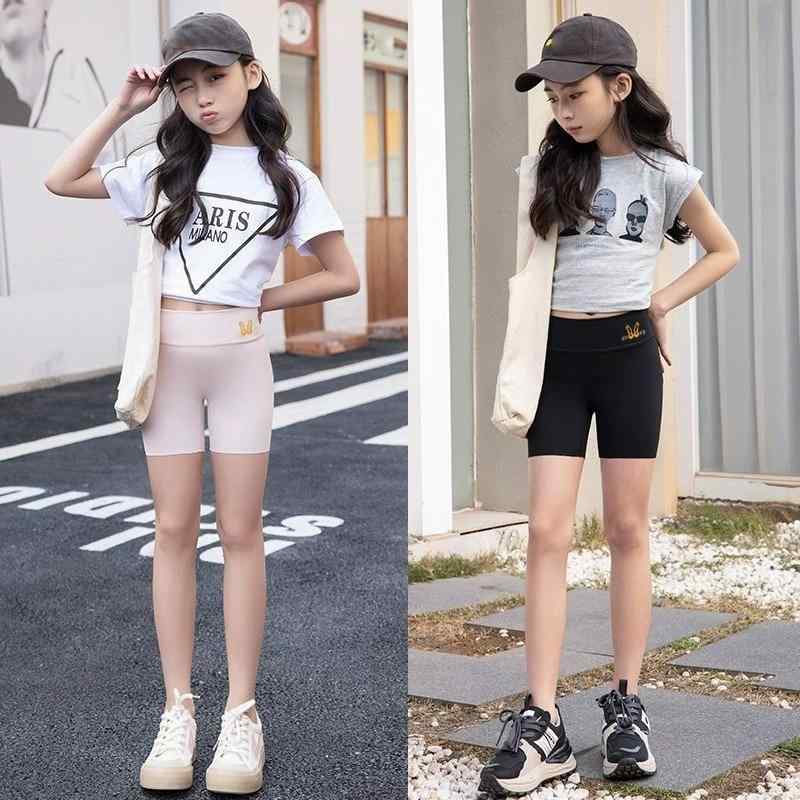 ショートパンツ 女の子 キッズ 子供用 シャークパンツ 三分丈 ハイウエスト 薄手 夏用 見せパン防止 イ..