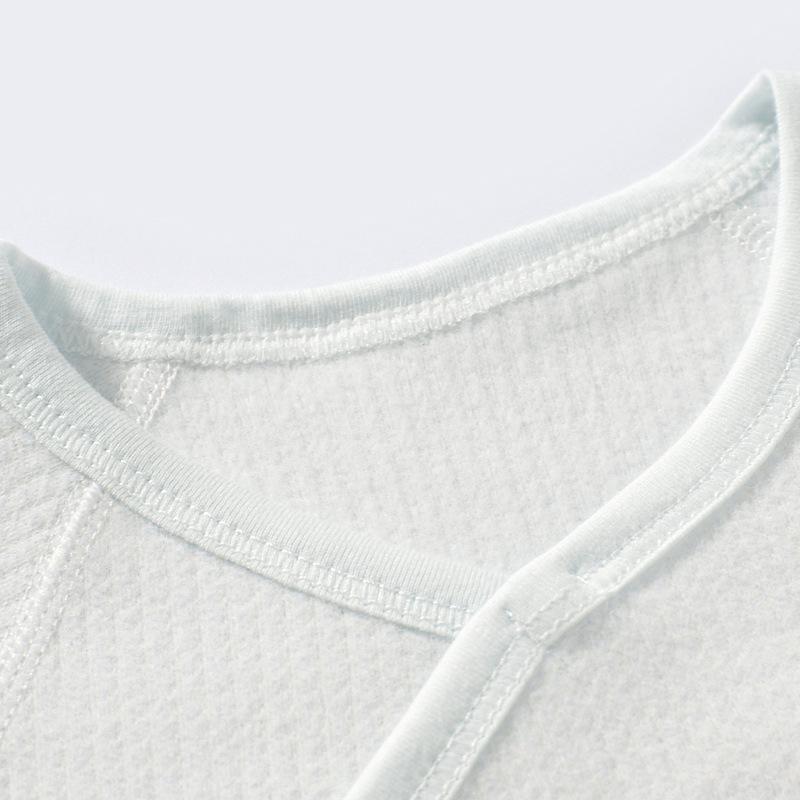 ロンパース ベビー 新生児 男の子 女の子 男女兼用 コットン 綿素材 綿95% 長袖 柔らかい肌触り 保温性 快適 フラットシーム 縫い目なし 斜め合わせ 紐結び 前開き 普段着 部屋着 春 秋 冬 兼用 カジュアル ピンク グレー ブルー