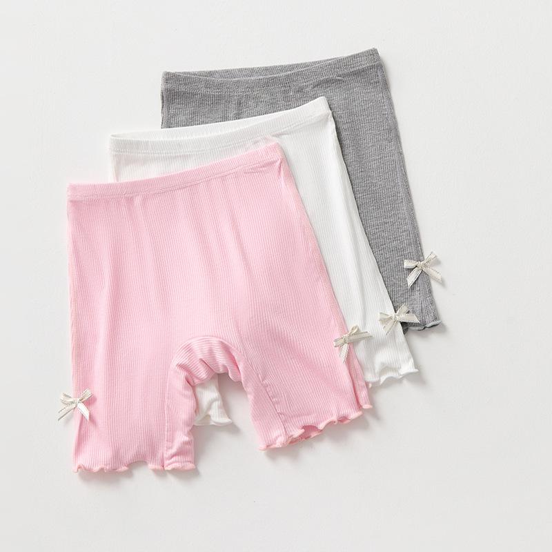 インナーパンツ 女の子 キッズ ジュニア 透け防止 ショーツ一体型 ハイウエスト 5分丈 ハーフパンツ 綿..