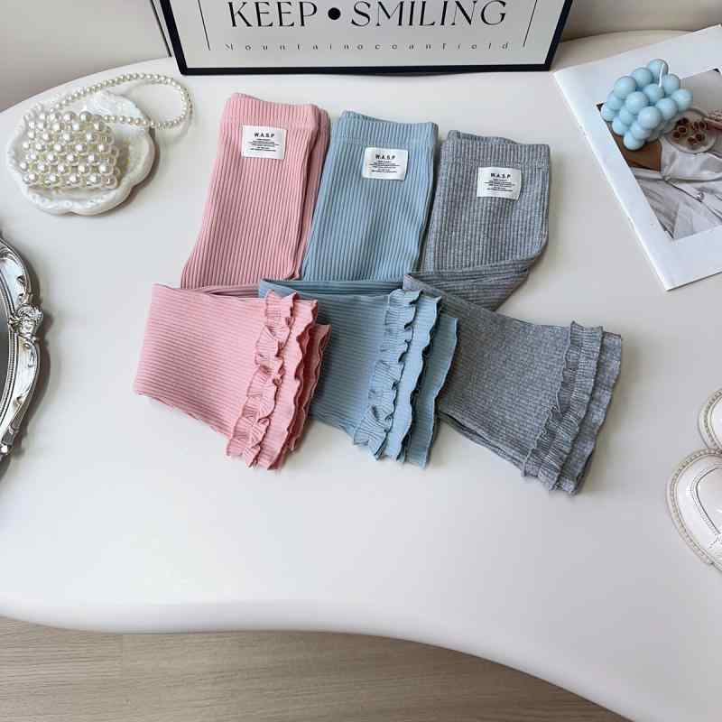 パンツ キッズ 女の子 女児 綿94% カジュアル ニット レギンス スパッツ フレアパンツ ロングパンツ 春..