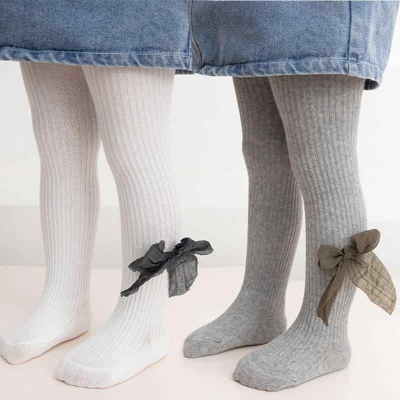 タイツ 女の子 女児 ベビー キッズ 春 秋 季節 薄手 ナイロン素材 伝線しにくい 通気性 吸汗性 極薄 チュール ビッグリボン 蝶々結び 縦縞 ストライプ柄 刺繡 かわいい レース 白 ホワイト(x2)