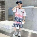 バスケットボールウェア 男の子 キッズ ジュニア 半袖 Tシャツ ハーフパンツ ショートパンツ セットアップ 2点セット 速乾 吸汗速乾 薄手 軽量 夏用 ポリエステル素材 グラデーションカラー