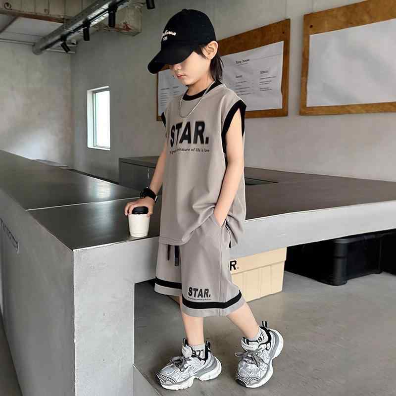 セットアップ 男の子 ジュニア ノースリーブ タンクトップ ロングパンツ バスケットボール スポーツウ..