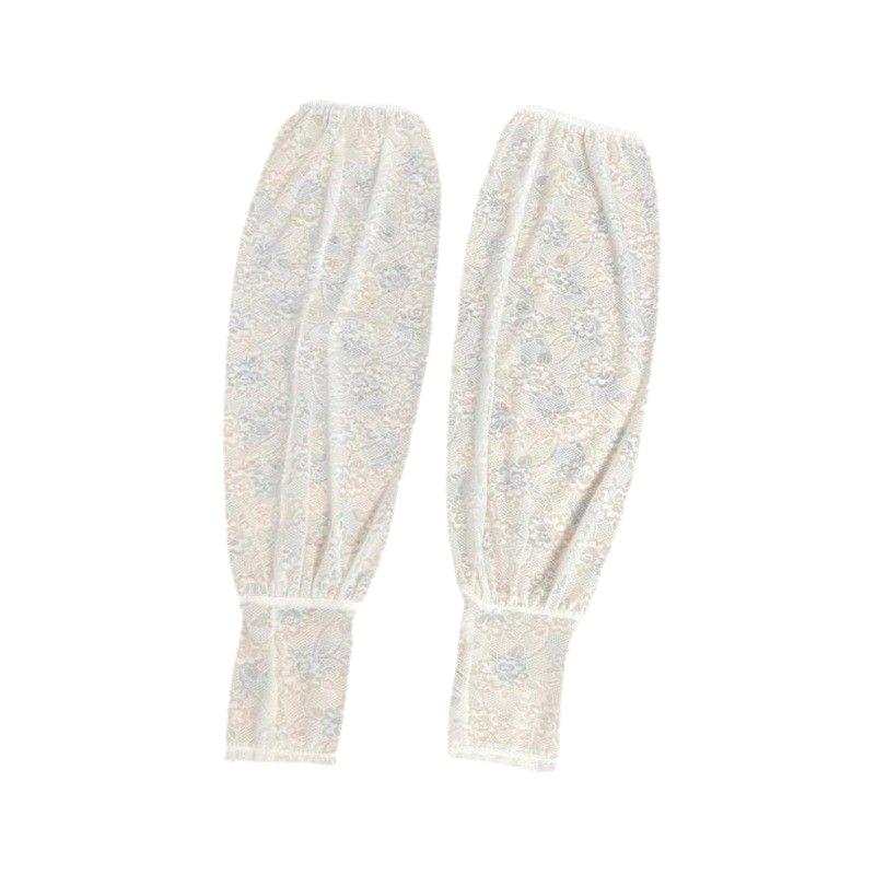 アームカバー レディース 接触冷感 UV対策 紫外線カット 通気性 速乾 薄手 ポリエステル レース シアー素材 ゆったり ルーズフィット ロング丈 フェミニン エレガントデザイン 普段使い お出かけ ドライブ スポーツ アウトドア 多色展開