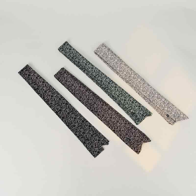 スカーフ レディース 細幅 ロング 190cm 小花柄 花柄 プリント ポリエステル レトロ ボヘミアン きれいめ ネックスカーフ バッグスカーフ ウエストベルト 白 黒 茶 緑(4)