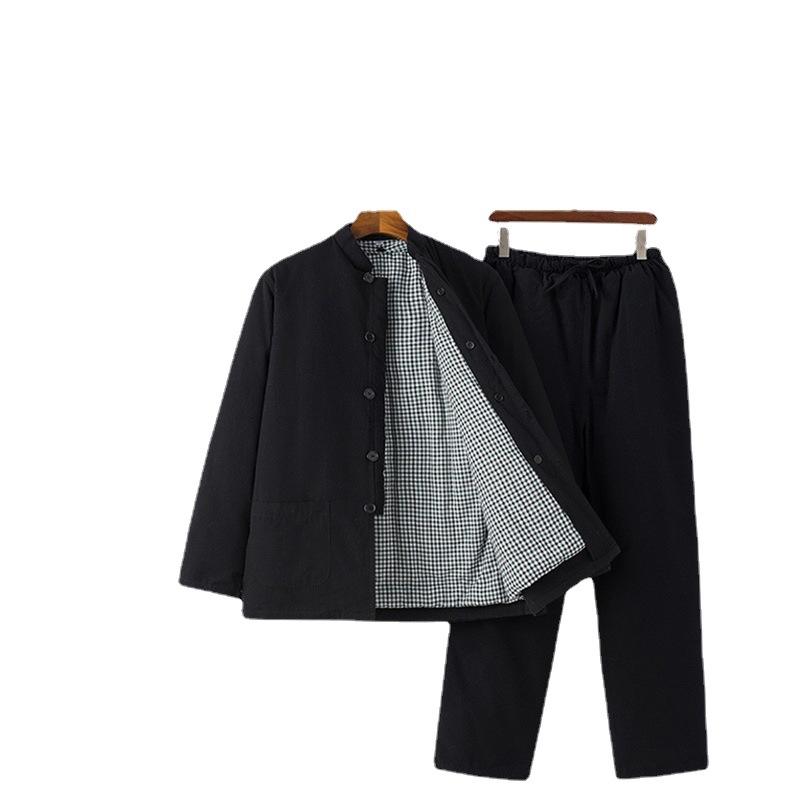 中綿ジャケット メンズ シニア 中高年層向け 前開きボタン 着脱式インナー 厚手 暖か 防寒対策 立ち襟 ..