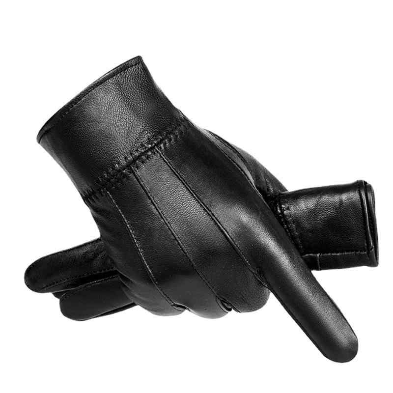 手袋 グローブ 男女兼用 メンズ レディース 羊革 シープスキン 本革 厚手 裏起毛 保温 あったか 防風 防水 冬用 ドライブ 運転 バイク オートバイ ライディング ツーリング(4)