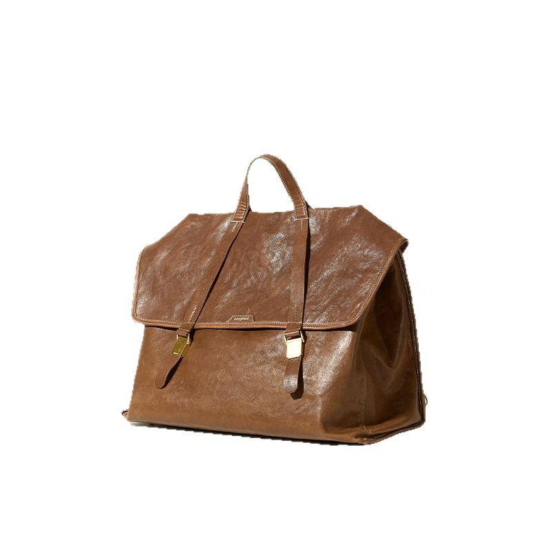 楽天Grams楽天市場店リュックサック バックパック ユニセックス 男女兼用 本革 植物タンニンなめし革 レトロ ヴィンテージ ビジネスバッグ ブリーフケース 書類鞄 ショルダーバッグ 斜め掛け 16インチPC対応 大容量 軽量 タウンユース カジュアルスタイル 通勤 通学