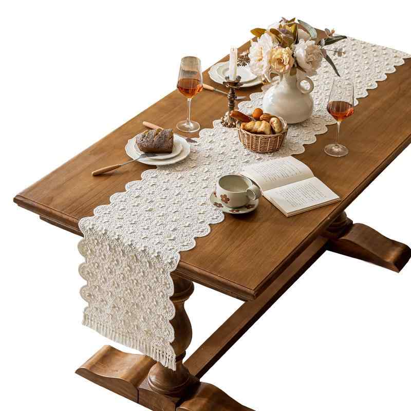 テーブルランナー 和風 レトロ調 長方形 綿 コットン おしゃれな雰囲気作り テレビ台 ナイトテーブル 茶卓用 カバー クロス 植物 花柄デザイン 滑り止め 防塵 耐熱性 敷物