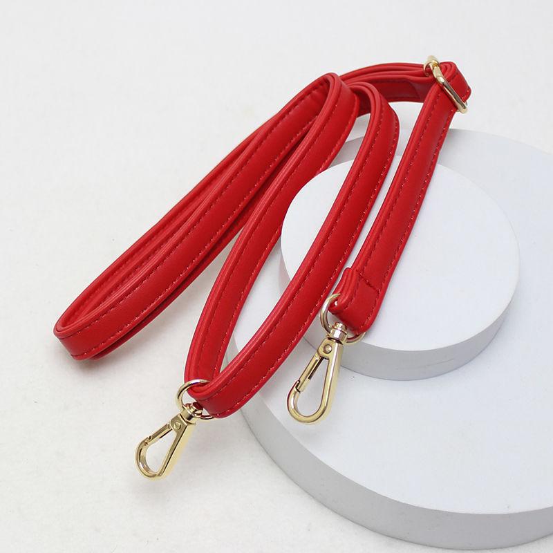 バッグ ストラップ ショルダーベルト 肩紐 交換用 調節可能 細身 PUレザー 合成皮革 1.5cm幅 マット ラ..