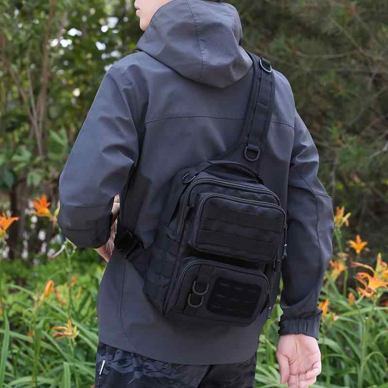 バッグ メンズ ワンショルダー ボディバッグ 斜めがけ トラベル 多機能 タクティカル ブラック 迷彩柄 カモフラージュ オックスフォード生地 軽量 アウトドア スポーツ 登山 ハイキング サイクリング 鞄(4)