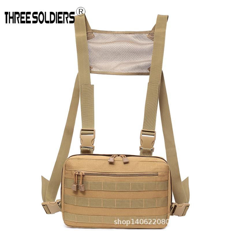 バッグ メンズ ミリタリー タクティカル チェストバッグ ボディバッグ 多機能 フロントポーチ 収納 小物入れ アウトドア サイクリング 登山 キャンプ 普段使い オックスフォード素材 ブラック カーキ コヨーテ