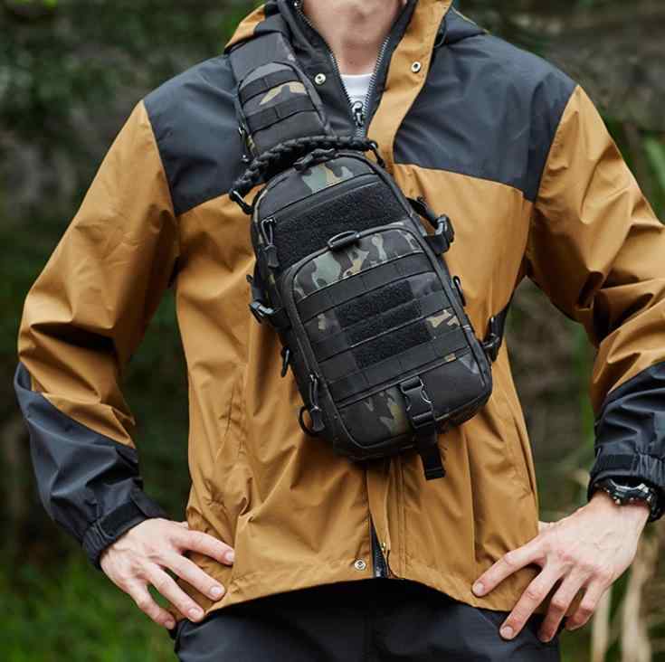 ボディバッグ ユニセックス 男女兼用 アウトドア スポーツ カジュアル ミリタリー タクティカル 多機能 軽量 通気性 ポリエステル製 斜め掛け ワンショルダーバッグ ショルダーバッグ 釣り レジャー 迷彩柄 ブラック キャメル