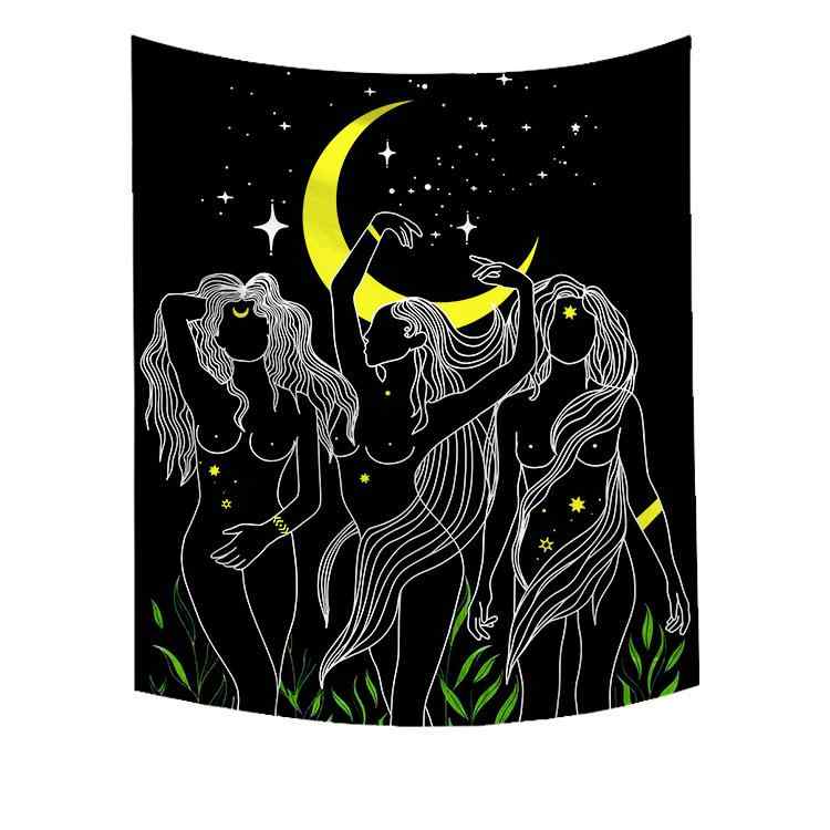 タペストリー インド マンダラ 月の満ち欠け ムーンフェイズ ボヘミアン ヒッピー エスニック 壁掛け ..