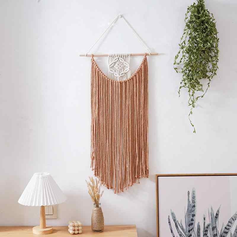 タペストリー 北欧風 ボヘミアンテイスト 手織り 綿 コットン 天然素材 リビング 寝室 玄関 壁飾り ウ..