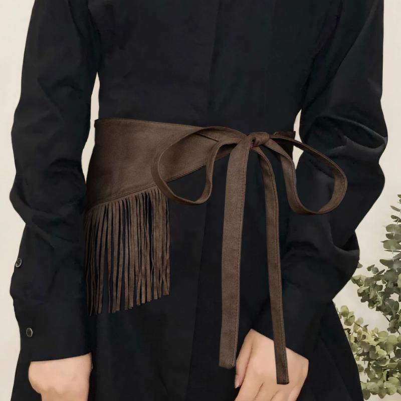 ウエストベルト レディース コルセット サッシュベルト フリンジデザイン レトロ ヴィンテージ 個性的 ..