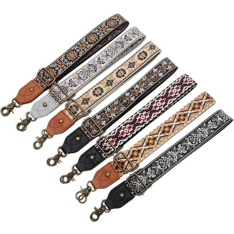 ショルダーストラップ レディース 付け替え 交換ベルト レトロ 民族風 花柄 エスニック柄 幅広 ワイド ..