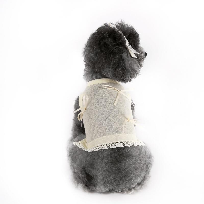 犬服 猫服 春夏 コットン混 ニット 蝶ネクタイ Tシャツ ベスト タンクトップ かわいい 誕生日 結婚式 ..